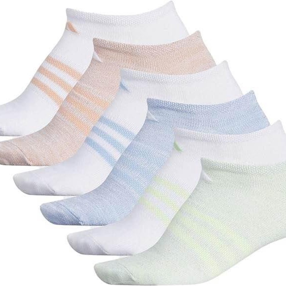 BRAND NEW youth girl adidas superlite climalite 6 pack socks (shoe size 13-4Y) - Picture 1 of 7